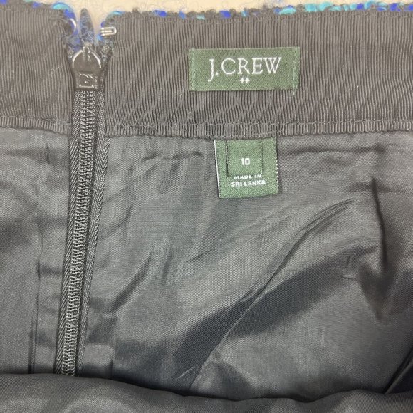 J. Crew Factory Blue Tweed Wool Blend Skirt Women's Size 10 - Picture 2 of 4
